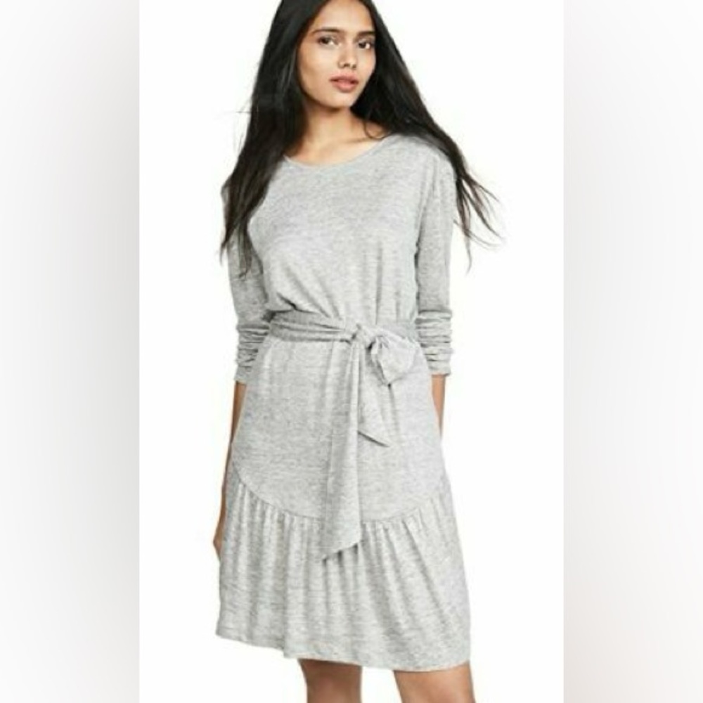 NEW CURRENT/ELLIOTT the crystal long sleeve dress in heather grey sz 1/S
